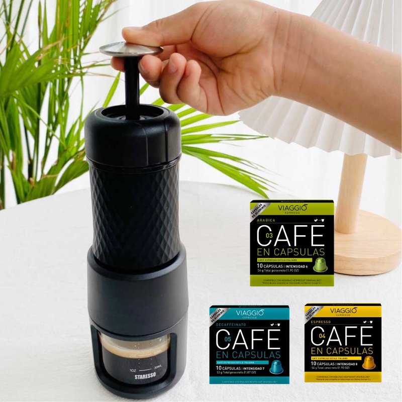 【全新升级】Staresso 便携手压浓缩咖啡壶(两色)1部+3盒咖啡胶囊 - 咖啡壶/周边 - 其他材质 多色