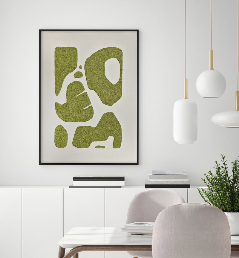 纹理墙面艺术 | 纹理艺术 | 纹理艺术 | 纹理绘画 | 橄榄湾 6 - 墙贴/壁贴 - 棉．麻 绿色