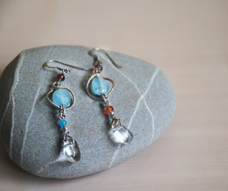 -梦幻交响曲-纯银耳环 - 耳环/耳夹 - 其他金属 银色