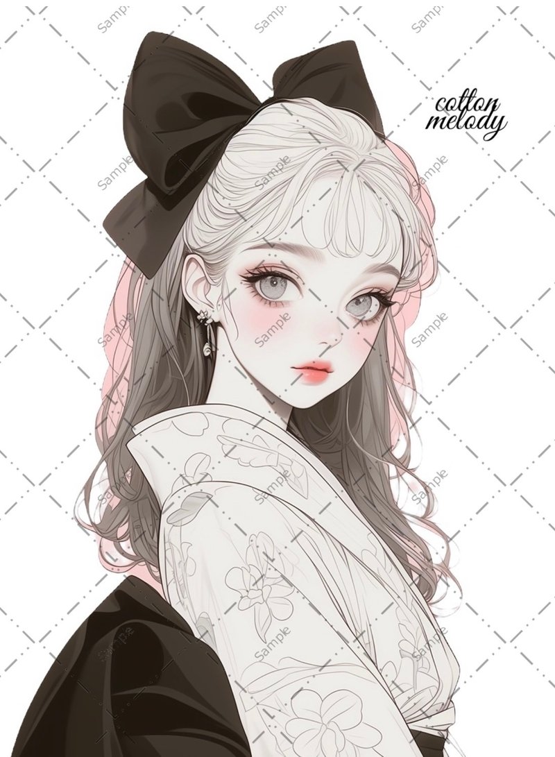 original sticker no.1020 人物贴纸 原创贴纸 人物贴纸 女孩贴纸 原创人物贴纸 - 贴纸 - 纸 