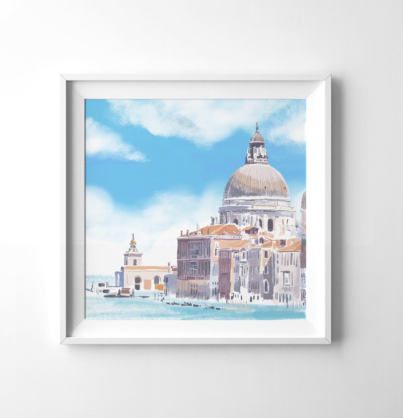【威尼斯】世界风景 数位版画 - 海报/装饰画/版画 - 纸 蓝色