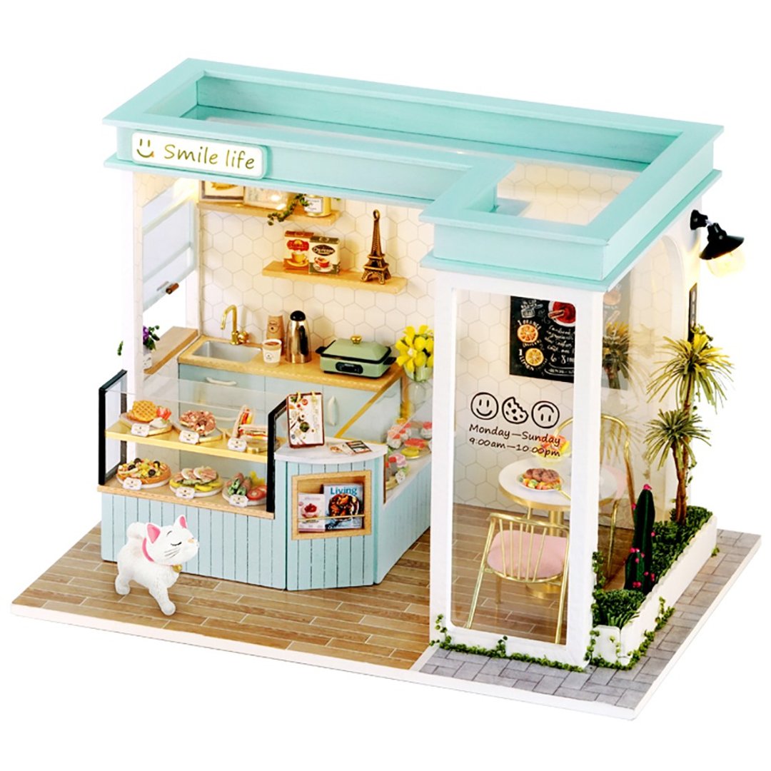 【小型DIY小屋】微笑轻食店│全台唯一总代理High-House袖珍屋 - 木工/竹艺/纸艺 - 木头 白色