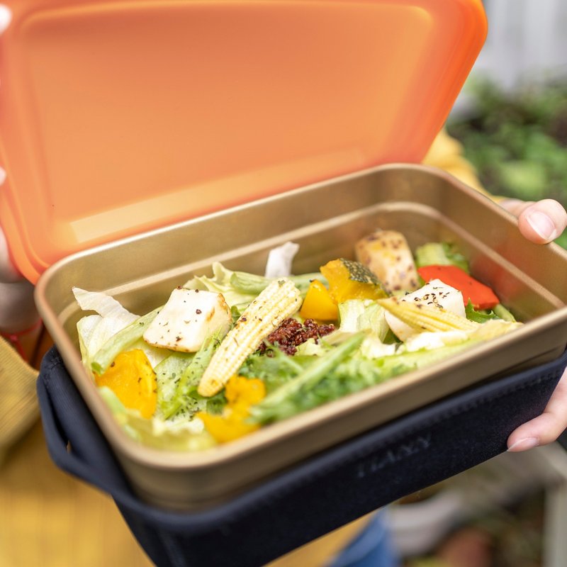 【惜物特惠-福利品】纯钛1.8L料理锅/露营锅/便当盒赠防热提袋 - 便当盒/饭盒 - 其他金属 金色