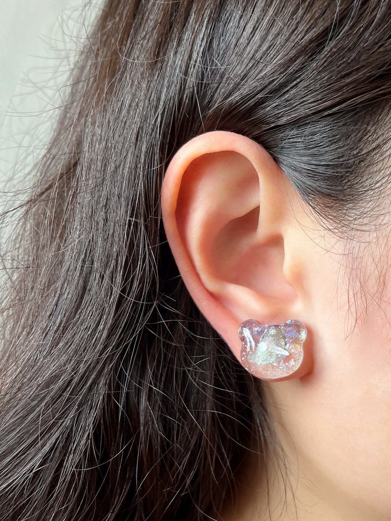 银河闪亮小熊耳环- Milky Way Bears - 耳环/耳夹 - 树脂 银色