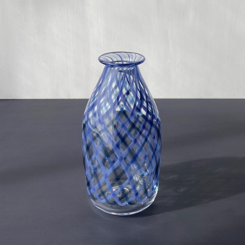 花器 蓝紫・深蓝格纹 - 瓶型 - 17 - 花瓶/陶器 - 玻璃 