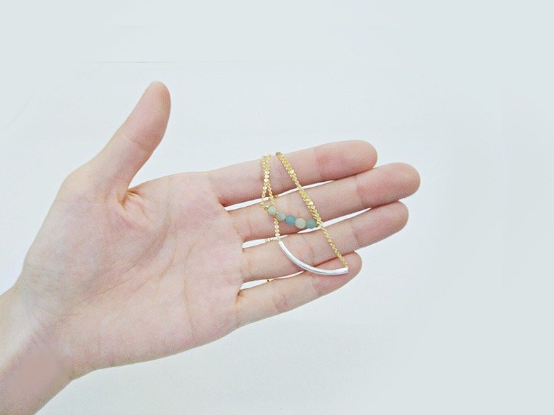 星座／星球系列－5颗小行星 + 1个行星环 | 天然石/纯银双手链 - 手链/手环 - 宝石 金色