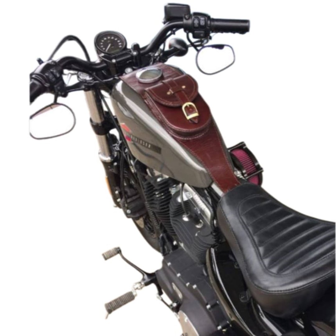 Harley-Davidson Sportster (Real Leather) Bag Strap Gas Fuel Tank,High Quality - 其他 - 真皮 黑色