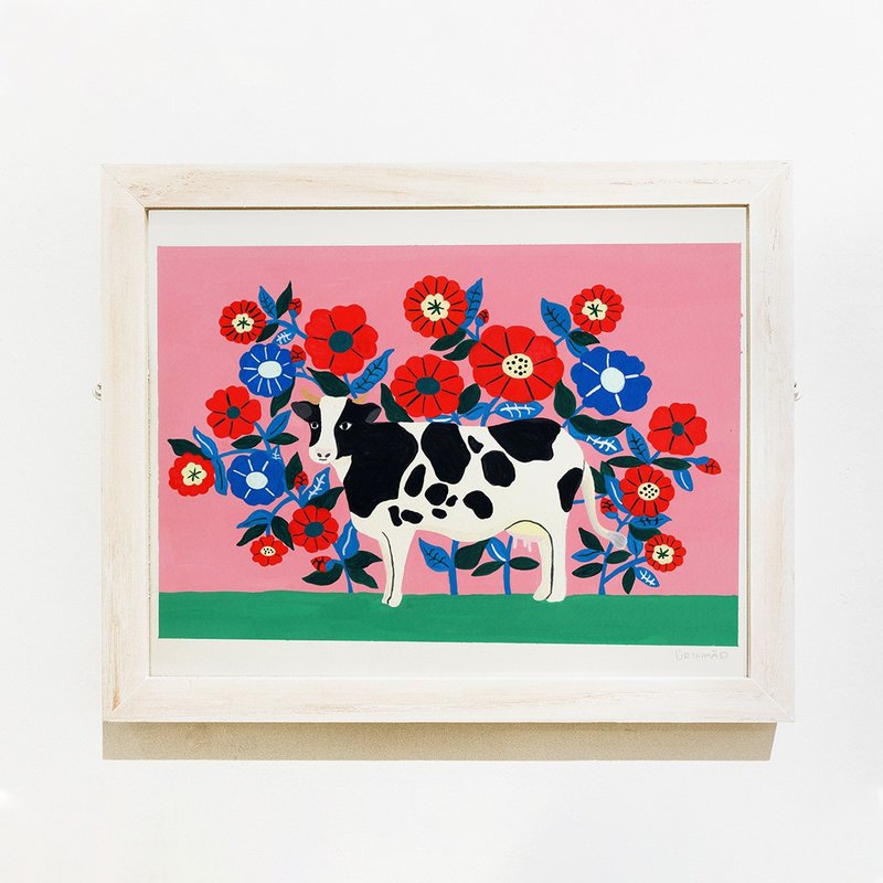 Original Painting // Year Of The Ox - 海报/装饰画/版画 - 纸 粉红色