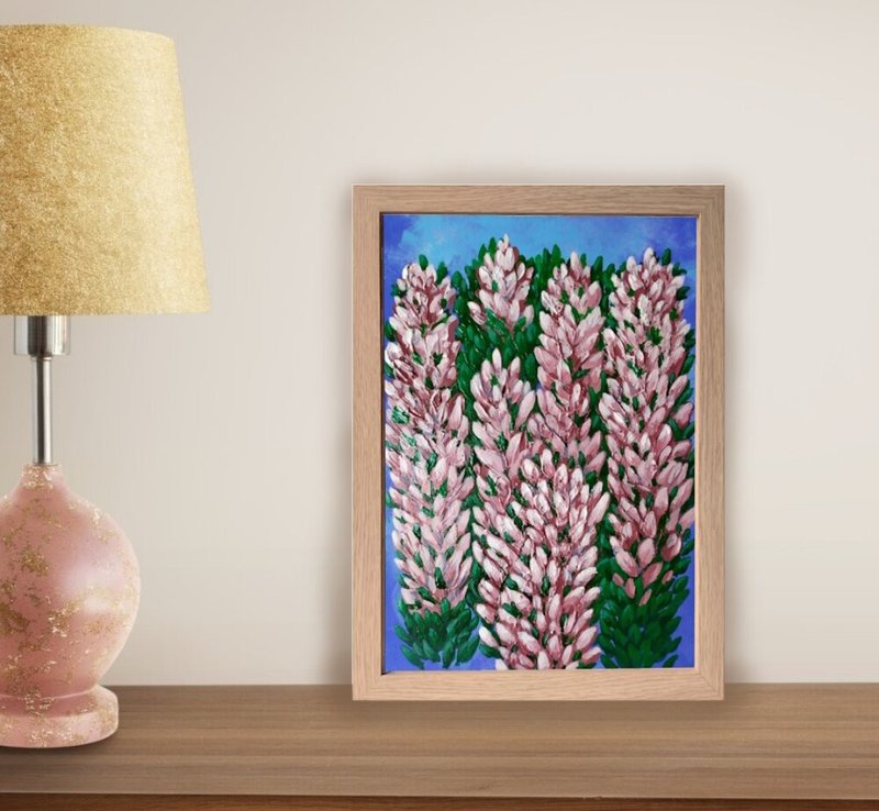 作者的画作——粉红羽扇豆。来自大自然的灵感。艺术家的商店。 - 海报/装饰画/版画 - 环保材料 多色