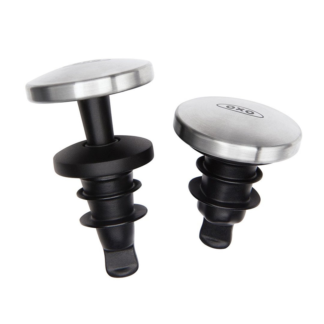 【新品】OXO 防漏保鲜酒瓶塞二入组 - 厨房用具 - 不锈钢 灰色