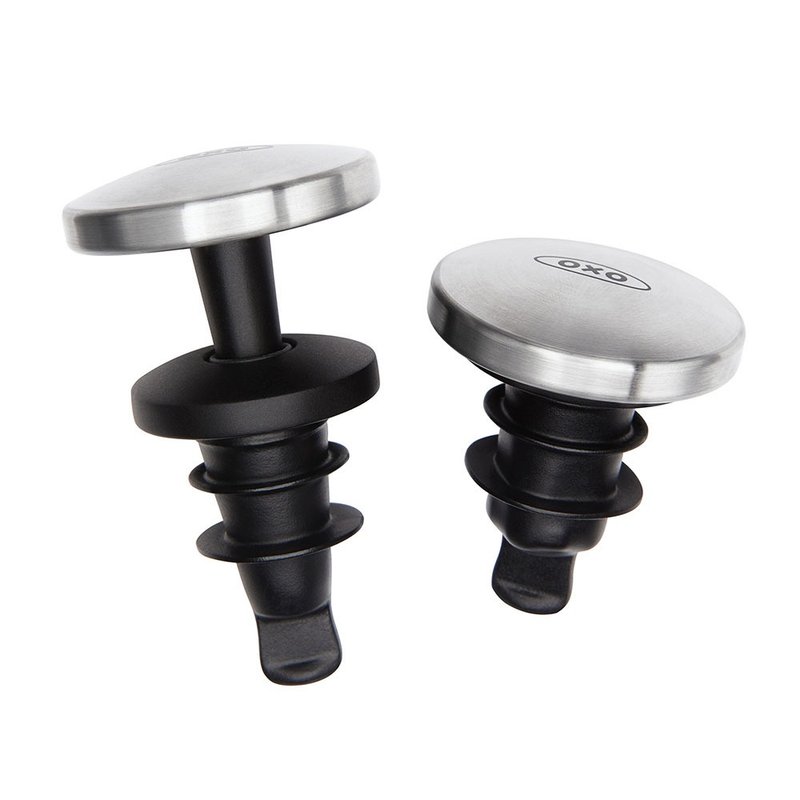 【新品】OXO 防漏保鲜酒瓶塞二入组 - 厨房用具 - 不锈钢 灰色