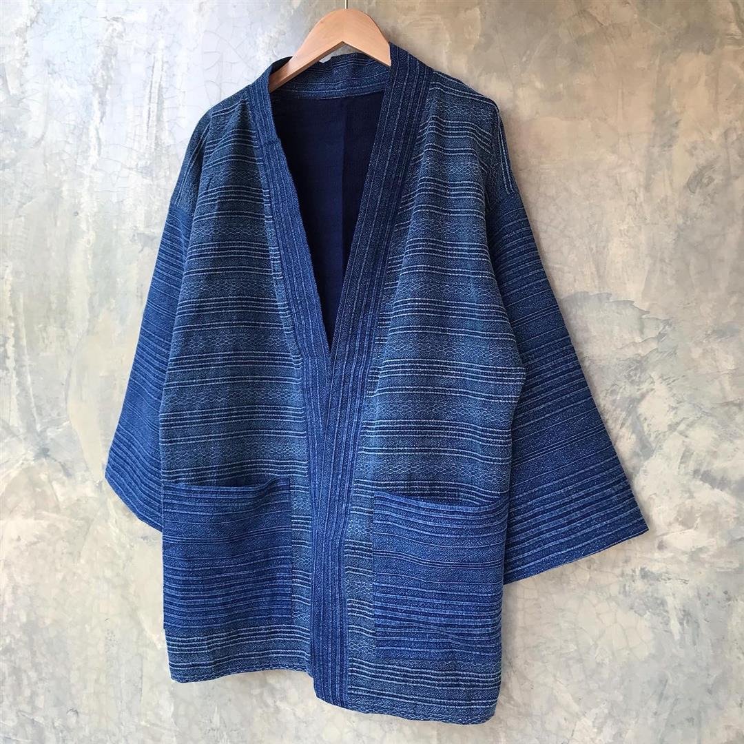 Indigo Yukata, Indigo Stone Washed YuKata, Unisex Yukata ST3 - 女装休闲/机能外套 - 棉 蓝色