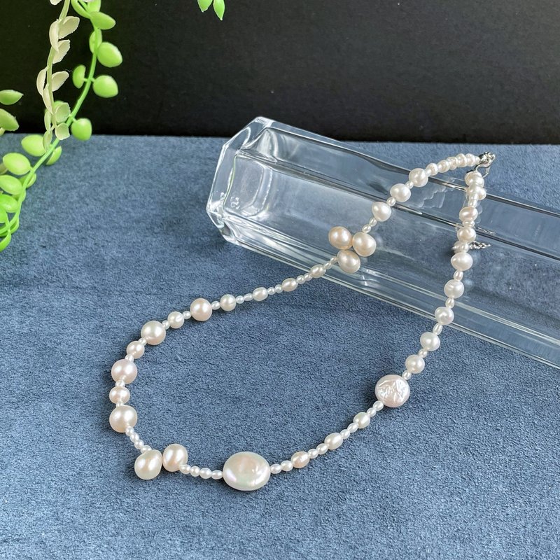 【包邮】节奏珍珠项链 39cm 淡水珍珠【独一无二】 - 项链 - 珍珠 白色