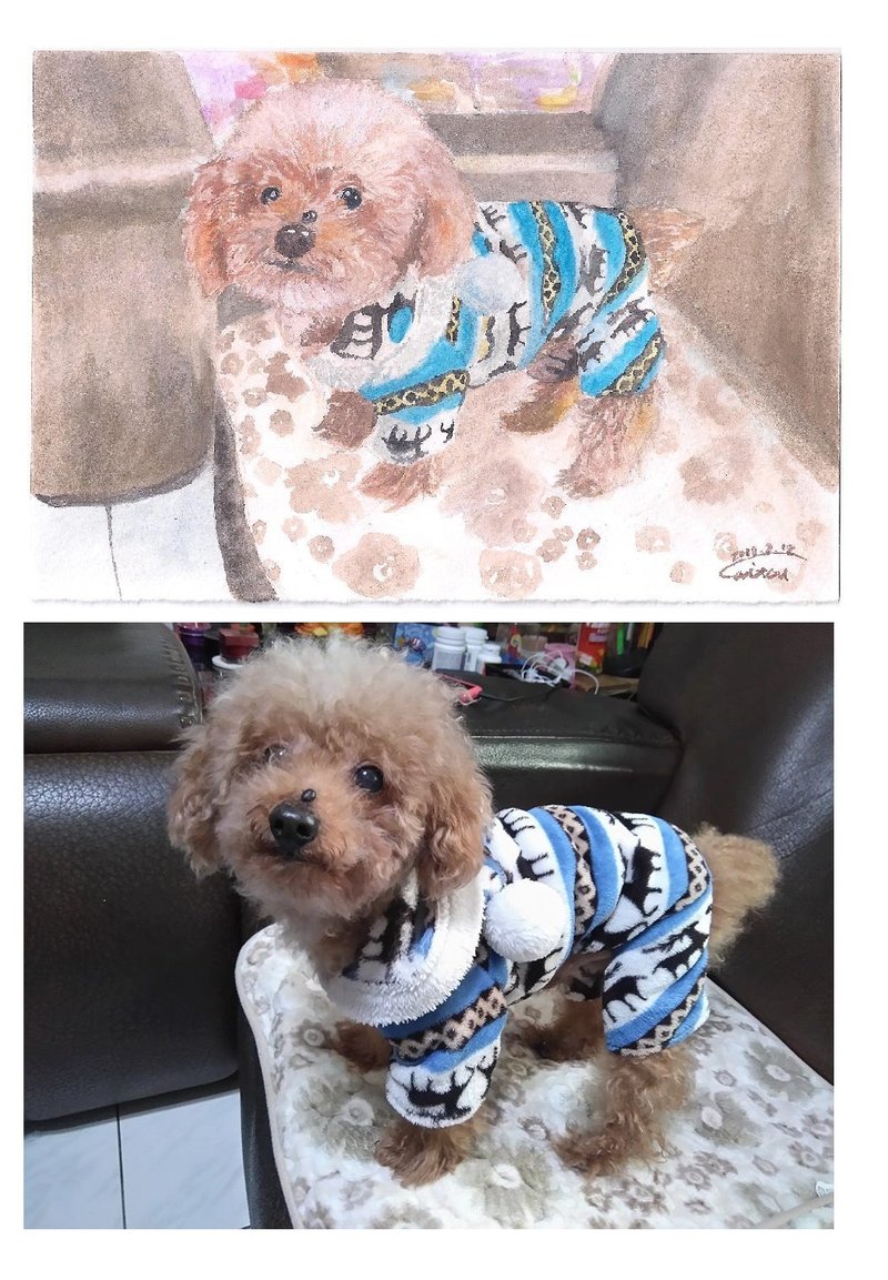 定制化 宠物 水彩画 明信片 - 卡片/明信片 - 纸 多色