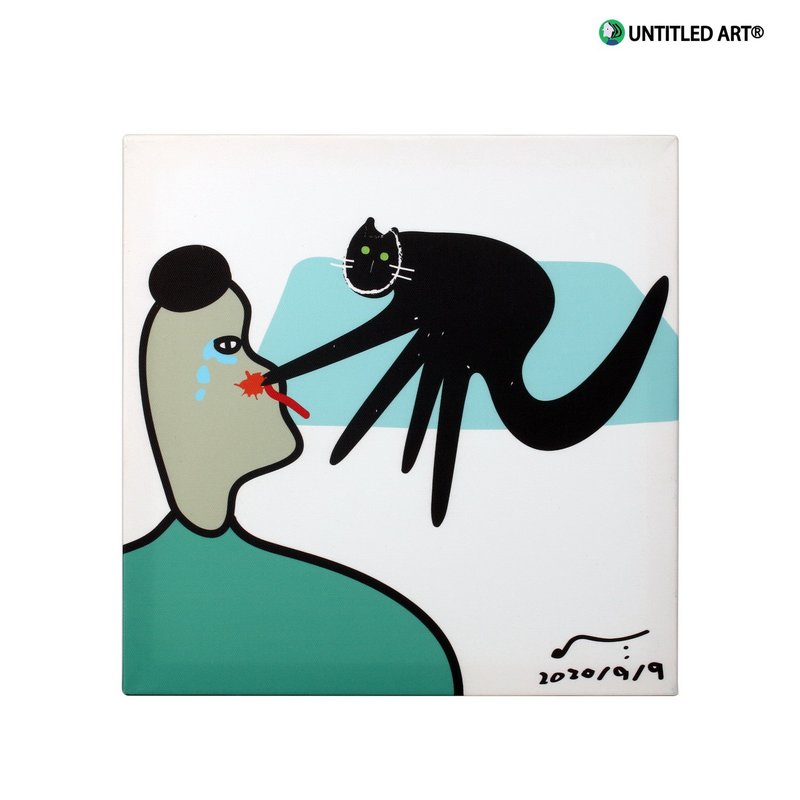 拳击猫无框装饰画 抽象艺术微喷油画布 家具装饰品 原创设计 - 海报/装饰画/版画 - 其他材质 绿色