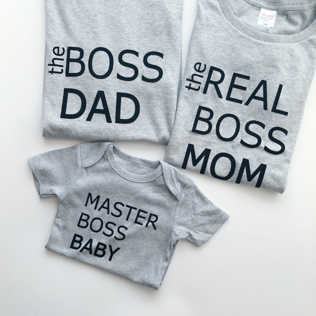 Who is boss familyset babysuit 可自订文字 亲子装 包屁衣 - 亲子装 - 棉 多色