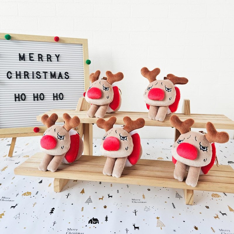 动物钥匙圈 -  社畜驯鹿 圣诞系列 另有礼盒组合 - 钥匙链/钥匙包 - 绣线 红色