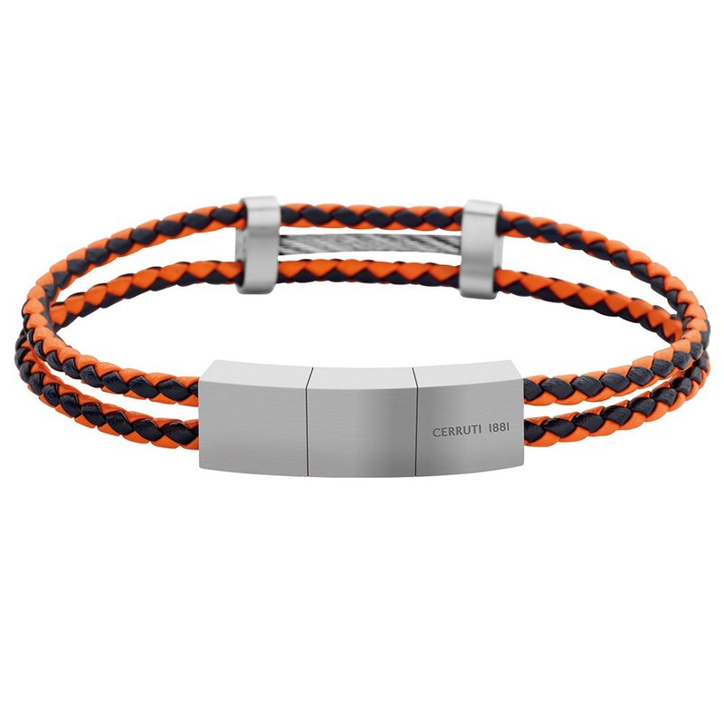 CERRUTI 1881 限量2折 编织不锈钢皮革手 全新专柜展示品 - 手链/手环 - 其他金属 