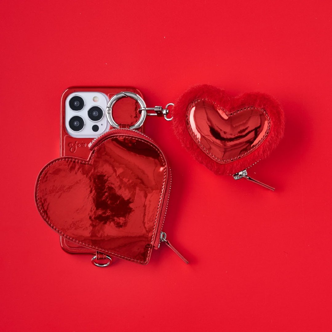 ajew 开运红 RED HEART PINKOI 限定套组 - 手机壳/手机套 - 人造皮革 红色