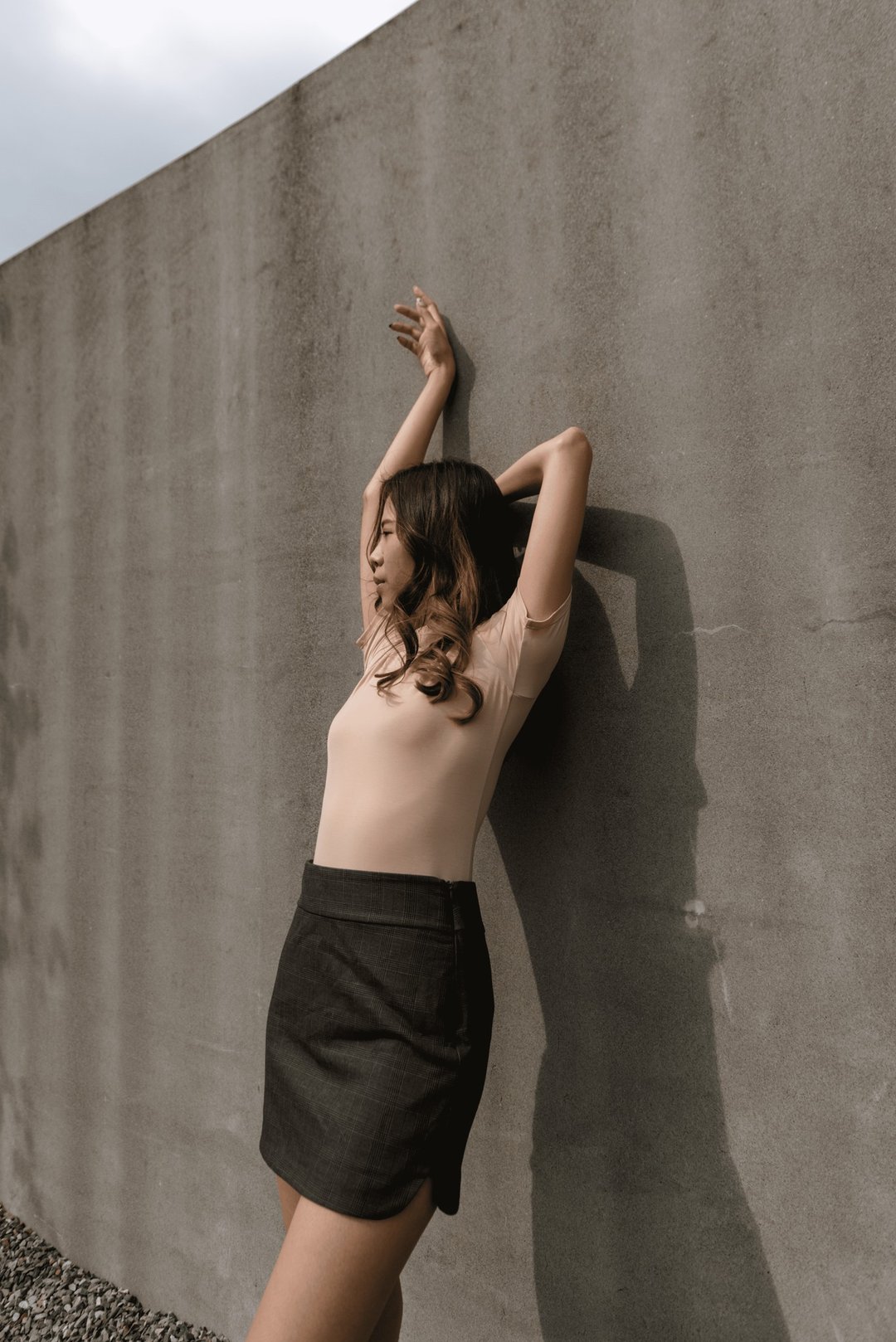 短袖连体衣 - 细致肤Beige - 女装 T 恤 - 其他材质 