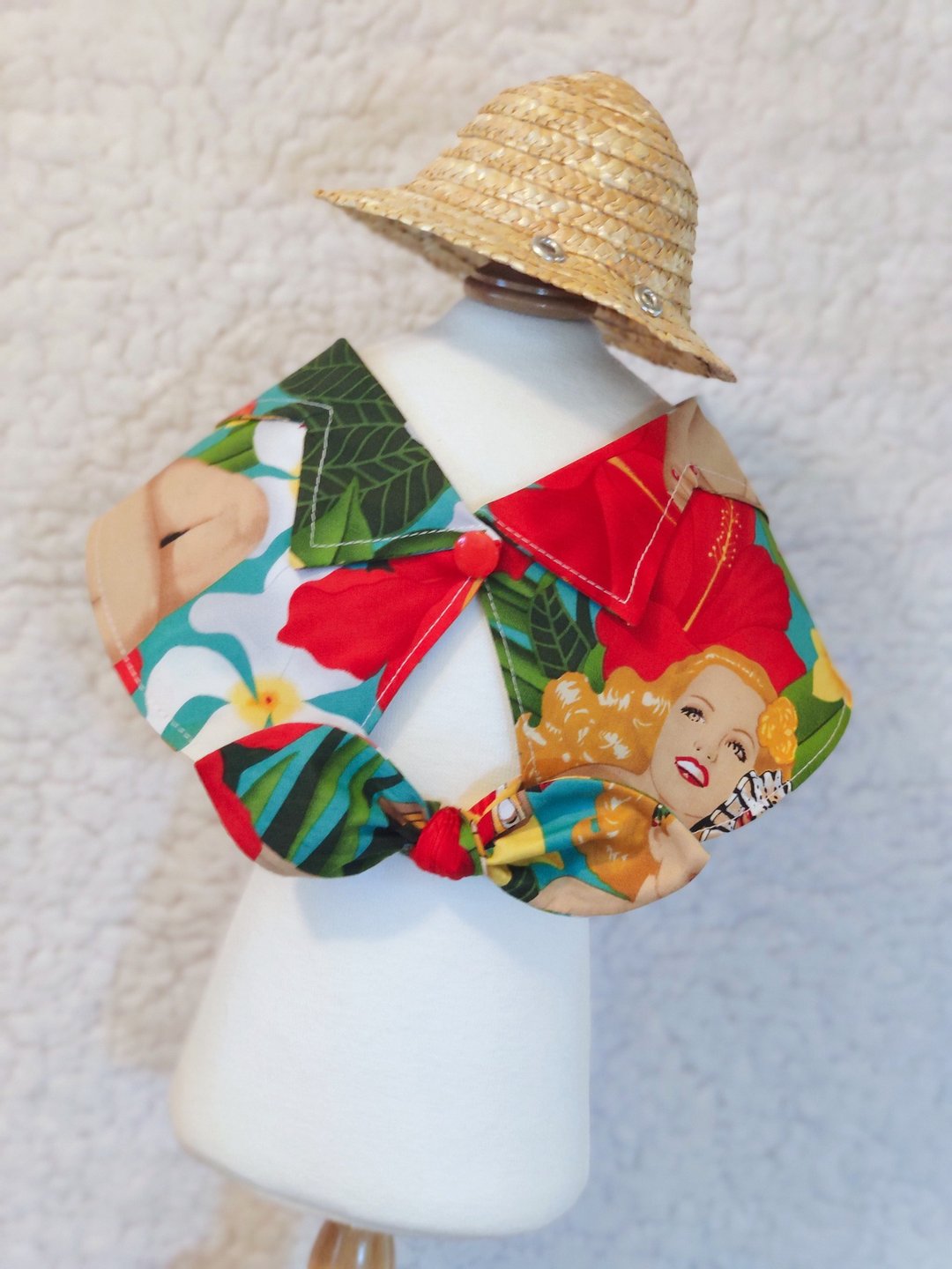 Summer Aloha 夏老威恤衫造型颈饰 宠物 猫犬 狗狗 颈项 collar - 衣/帽 - 棉 红色