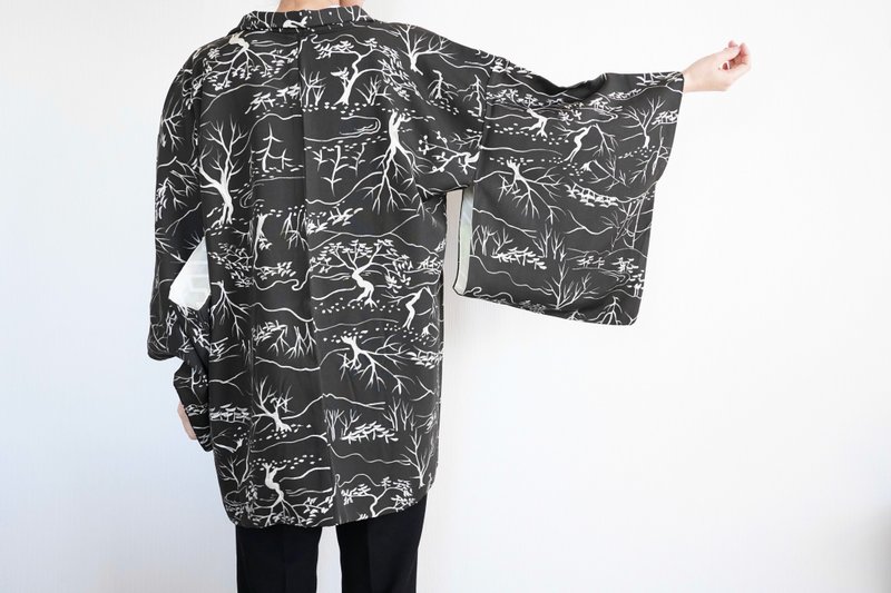 日本和服, 黑色和服, 正宗和服, 传统和服 - 女装休闲/机能外套 - 丝．绢 黑色