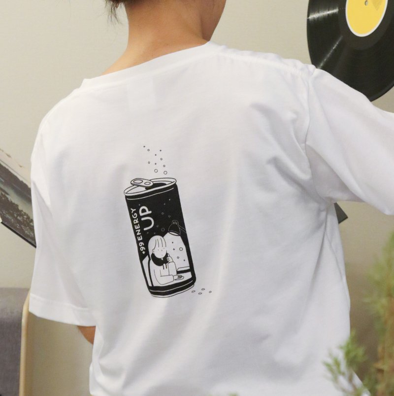 +99 ENERGY - 女装 T 恤 - 棉．麻 白色