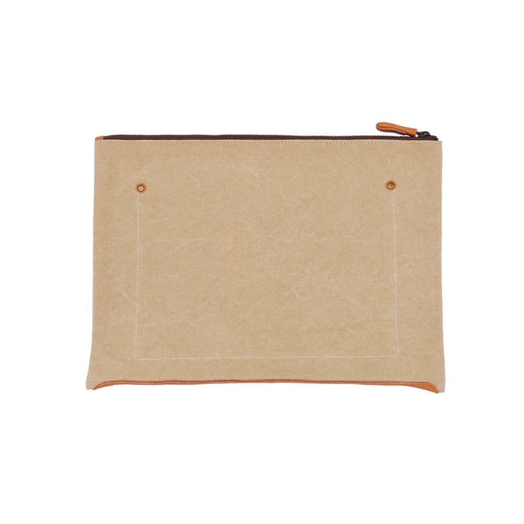 Leather base canvas case Large Cream - 其他 - 其他材质 卡其色