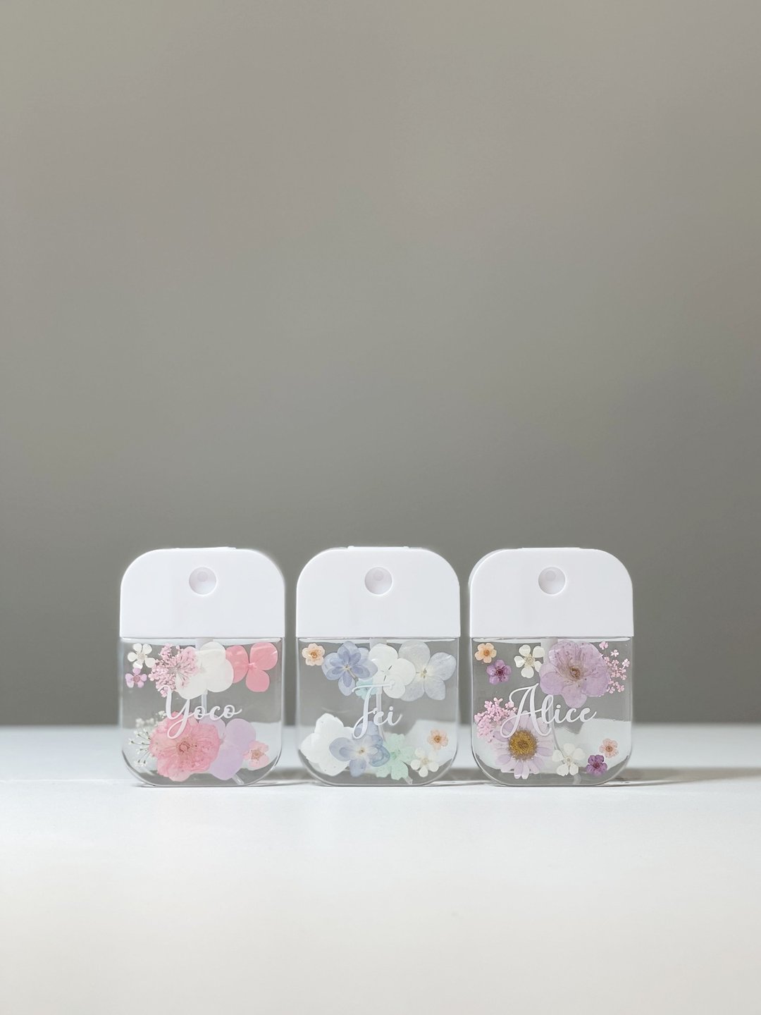 【DIY押花喷雾瓶－粉系款】自订名字 定制化 消毒瓶 防疫用品 - 收纳用品 - 塑料 