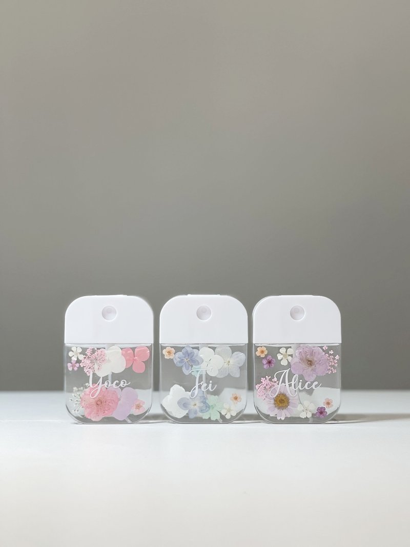 【DIY押花喷雾瓶－粉系款】自订名字 定制化 消毒瓶 防疫用品 - 收纳用品 - 塑料 