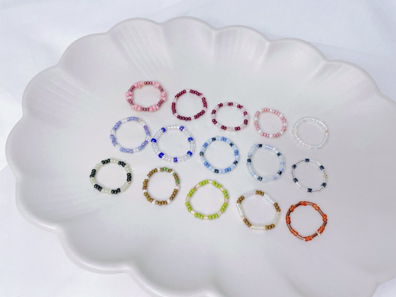 戒指富翁计划 || 串珠戒指自由配 - 戒指 - 其他材质 多色