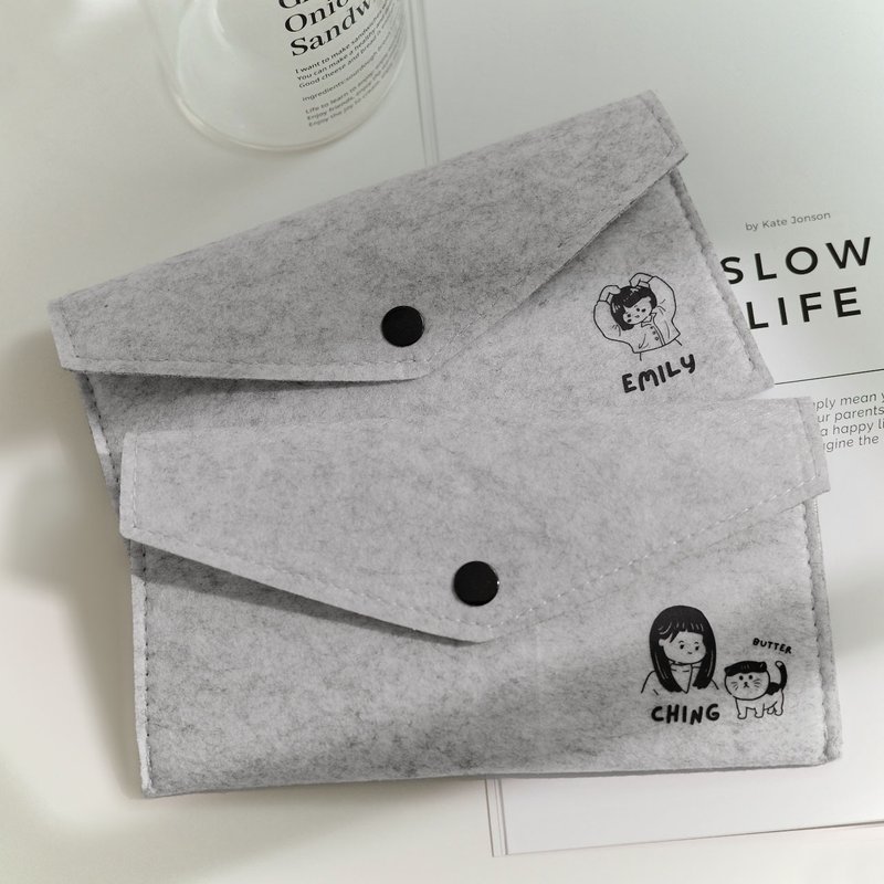 定制化收纳袋 双层毛毡笔袋 布织布笔袋 万用袋 收纳袋 随身包 - 其他 - 其他材质 