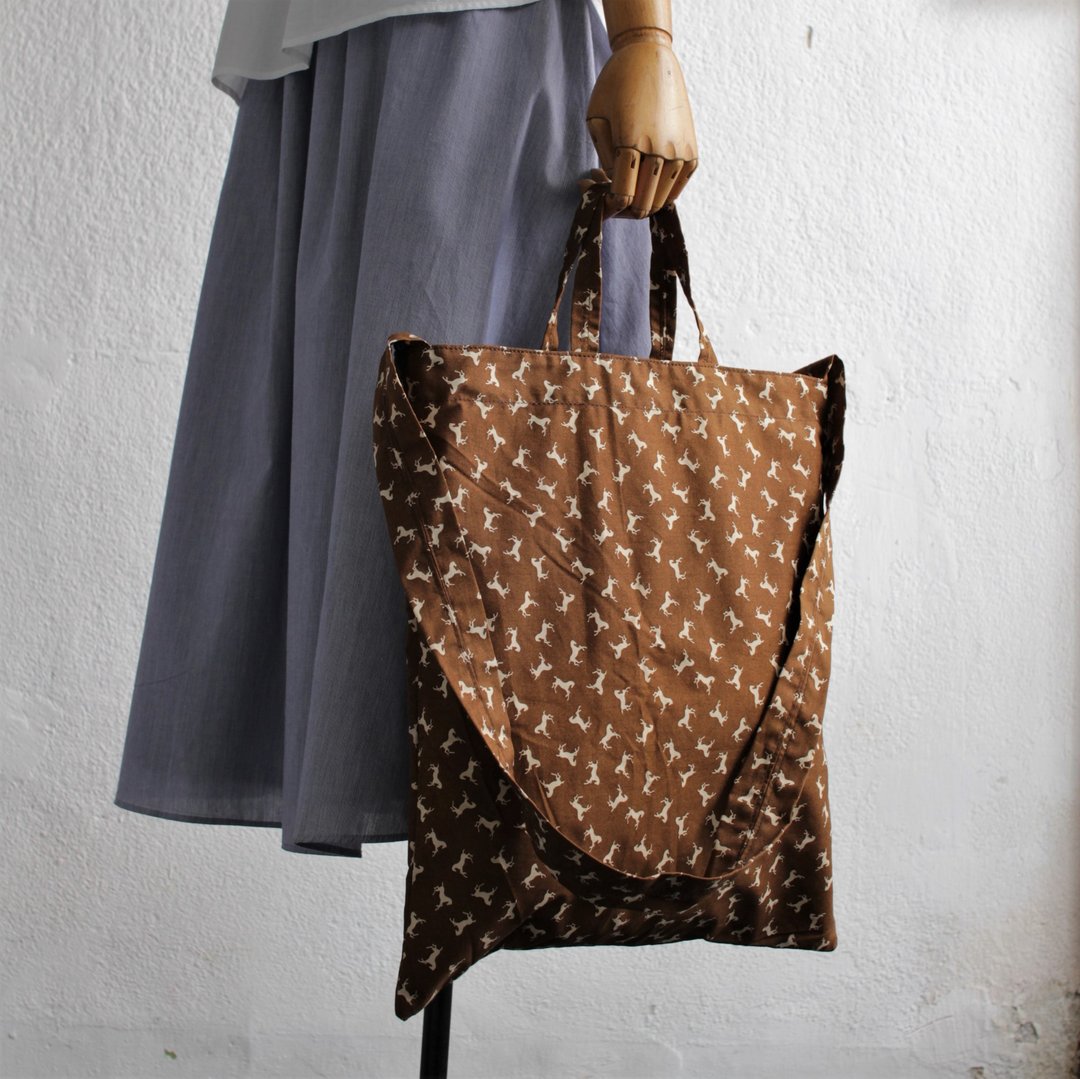 Eco bag / diagonal hanging - 侧背包/斜挎包 - 棉．麻 咖啡色