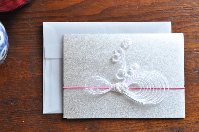 Greeting card　- Ribbon - 10 - 卡片/明信片 - 纸 银色