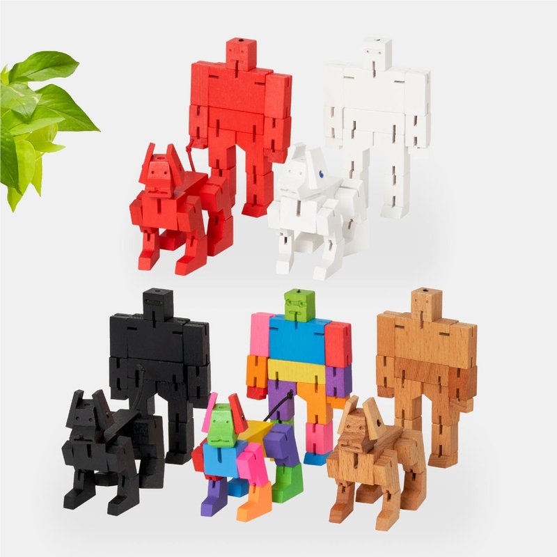 Cubebot 酷比人 Milo 酷比狗组合【经典迷你】木制变形积木机器人 - 玩具/玩偶 - 木头 