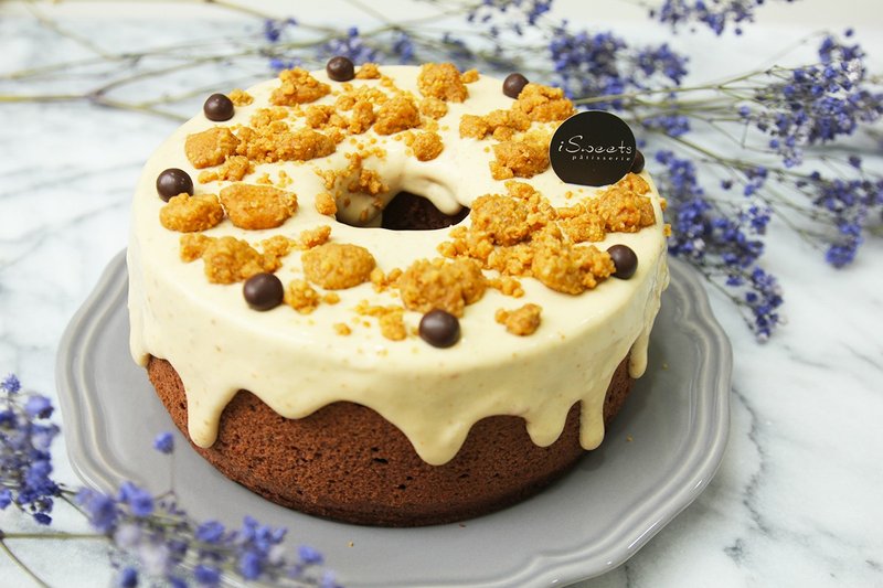 花生巧克力米戚风 | 无麸质米戚风搭配香浓花生香缇 - 蛋糕/甜点 - 新鲜食材 咖啡色