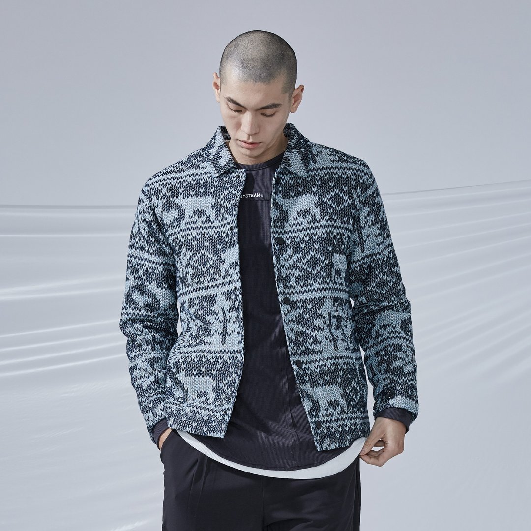 【Off-season sale】DYCTEAM - 雪花缇花教练外套 - 男装外套 - 棉 蓝色