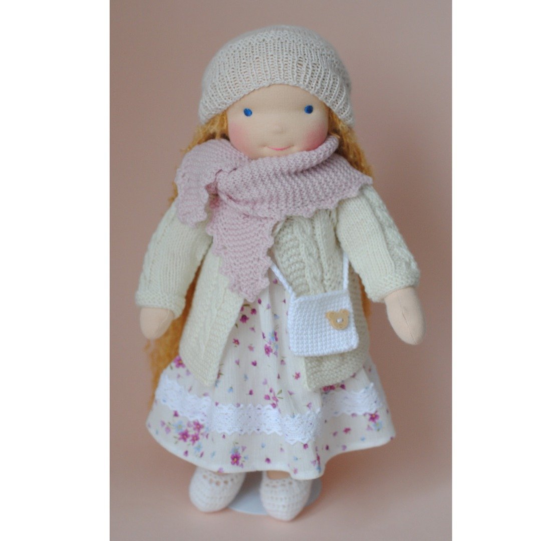 Waldorf style doll Textile doll Rag doll Handmade doll - 玩具/玩偶 - 棉．麻 粉红色