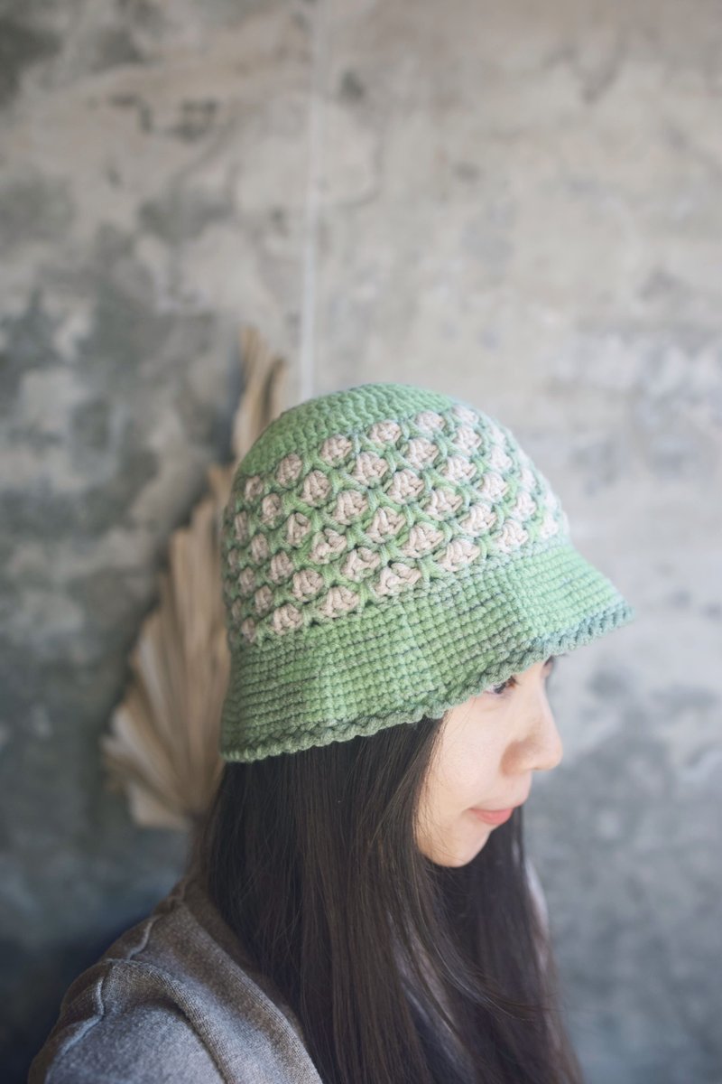 手工编织毛帽 • 嫩绿 |手作|毛线|钩针| 其他尺寸可订制 - 帽子 - 其他材质 绿色