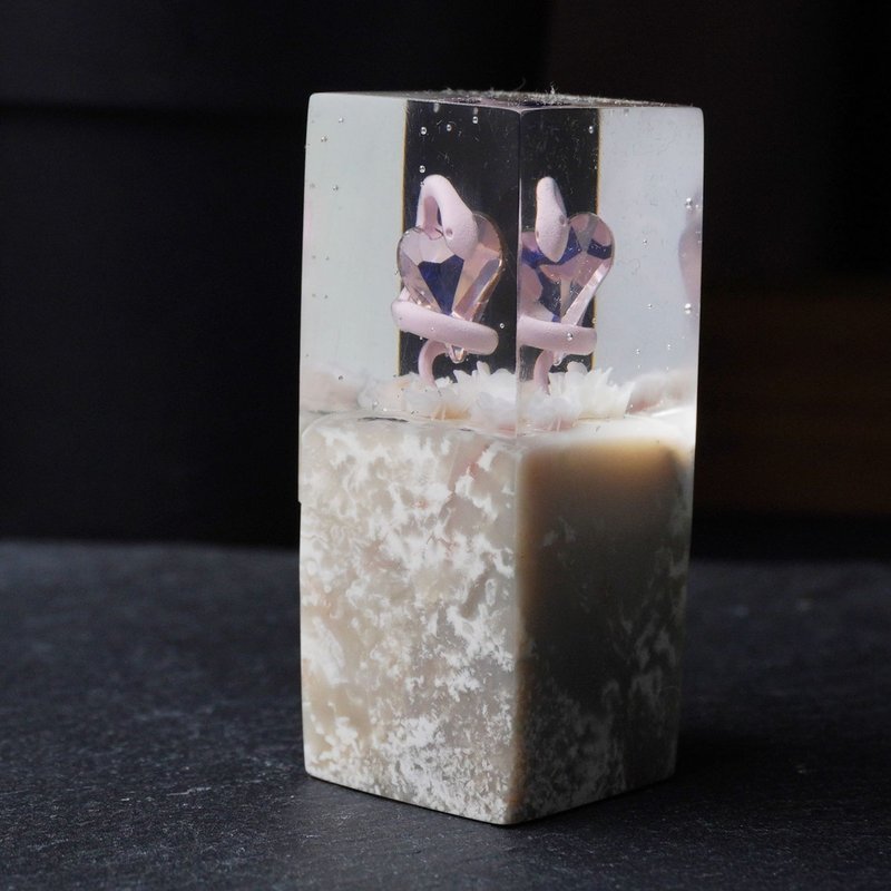 定制化手工印章-|粉红蛇树脂老巴林印章 2.2x2.2 CM|篆刻印章 - 印章/印台 - 石头 