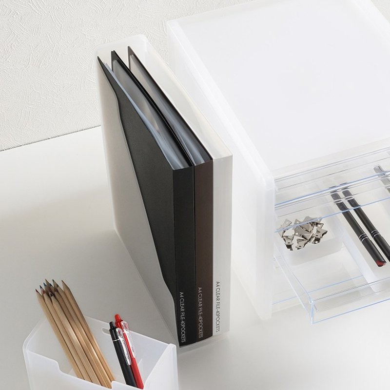 日本squ+ SOFFICE日制A4文件收纳架(窄型)-3入 - 置物架/篮子 - 塑料 透明