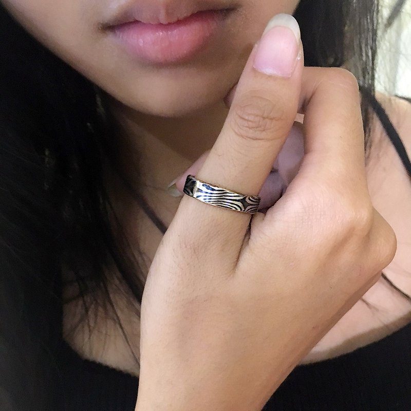 奔跑的流星A款/木目金手工戒指/尾戒,青冶金工手作的诗创作单品 - 戒指 - 银 