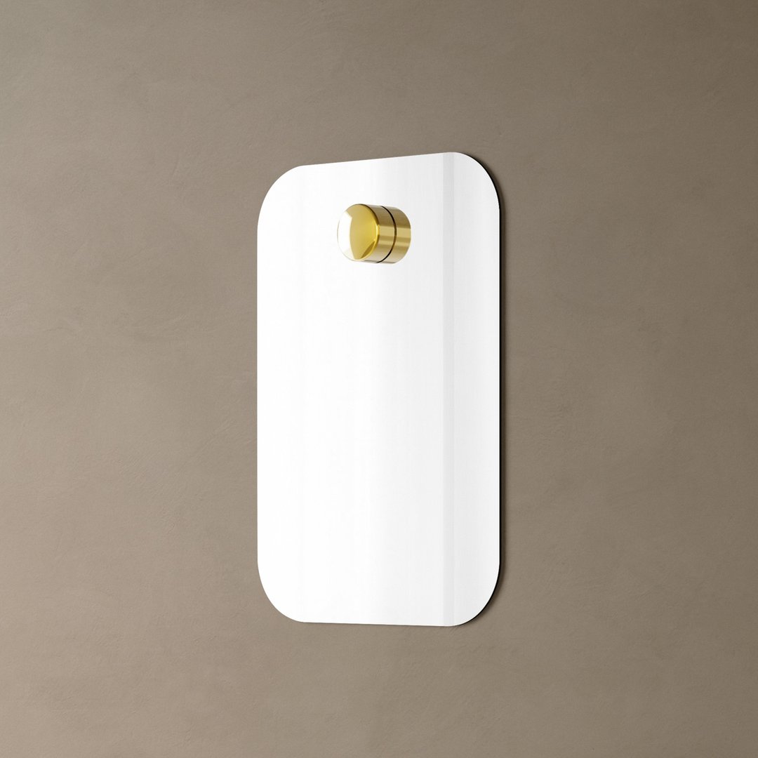 PINOKIO Wall Mirror | 抛光不锈光壁镜 | 黄铜 - 彩妆刷具/镜子/梳子 - 不锈钢 金色