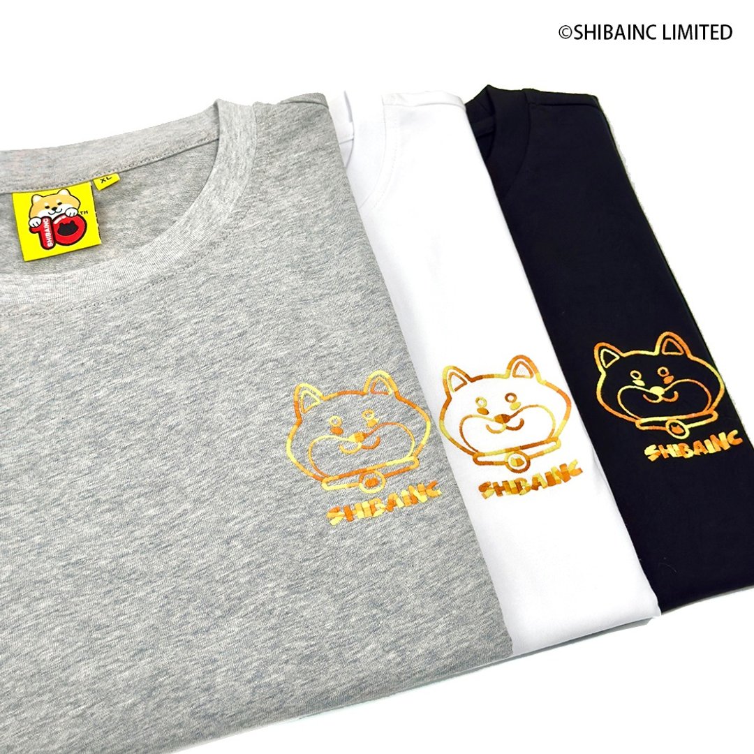 SHIBAINC 柴犬工房 - 彩线SHIBAINC logo刺绣 T恤 tee t-shirt - 中性连帽卫衣/T 恤 - 棉 灰色