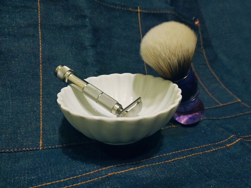 菊 / 最优雅的刮胡碗、剃须碗、起泡碗 - 男性清洁护肤品 - 瓷 白色