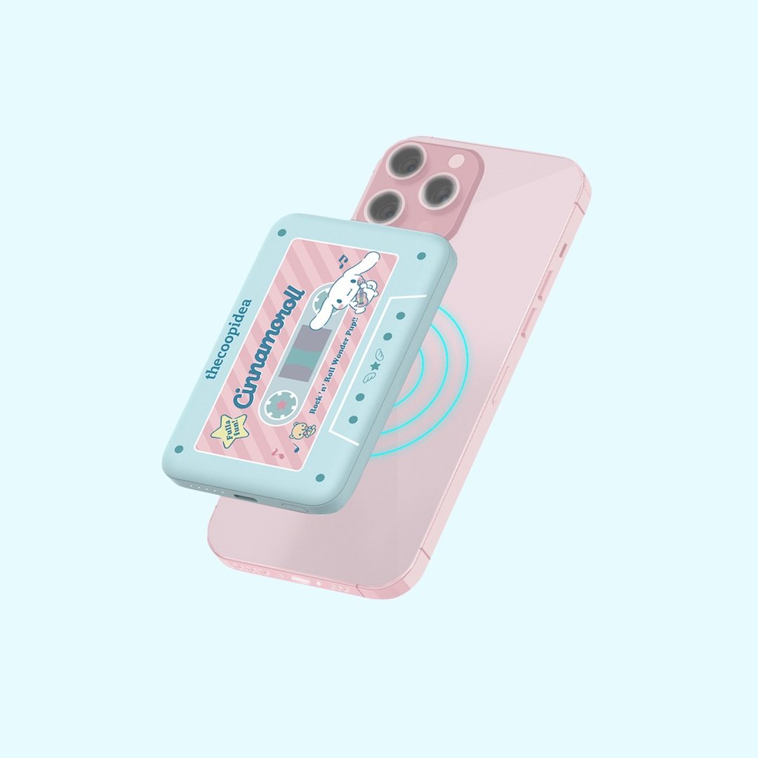 Cinnamoroll x thecoopidea 5000mAh复古录音带造型磁吸行动电源 - 充电宝/传输线 - 其他材质 蓝色