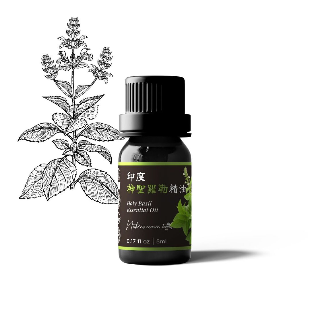 【卡佛香】印度神圣罗勒精油 - 香薰/精油/线香 - 玻璃 黑色