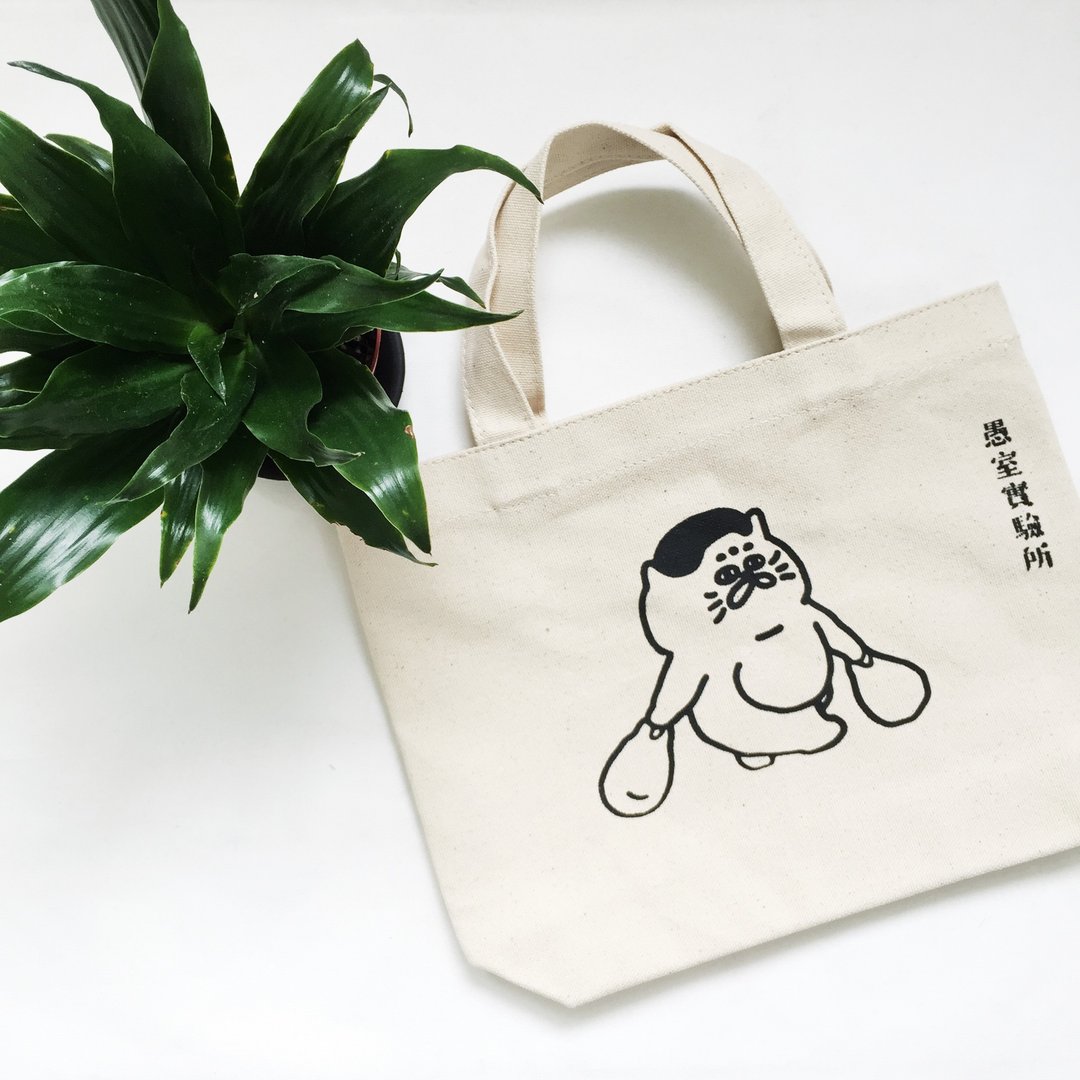 绢印小提袋 -买菜五郎 - 手提包/手提袋 - 棉 白色