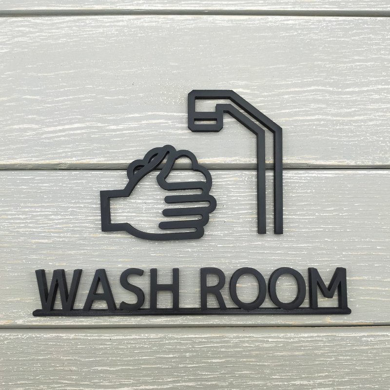 洗手间标志 - 墙贴/壁贴 - 塑料 