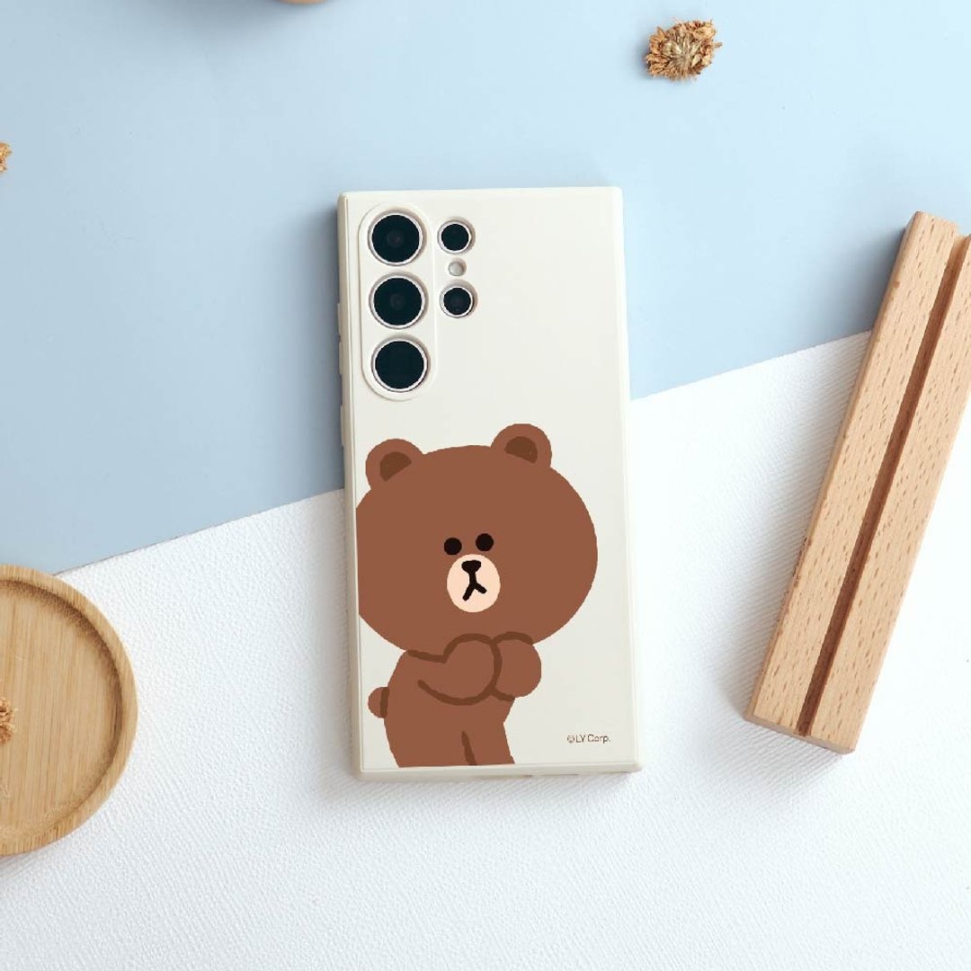 LINE FRIENDS经典-诚恳熊大纯色硅胶SAMSUNG手机壳 - 手机壳/手机套 - 硅胶 多色